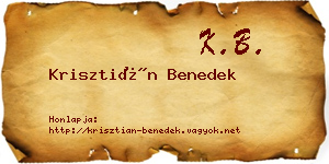 Krisztián Benedek névjegykártya