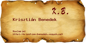 Krisztián Benedek névjegykártya