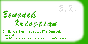 benedek krisztian business card